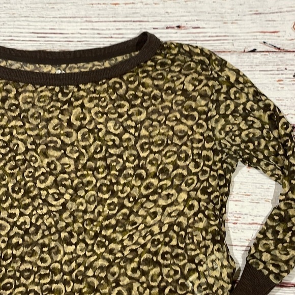 Pilcro Anthropologie Boxy Heritage Cheetah Print Light Burnout Top - Picture 7 of 9